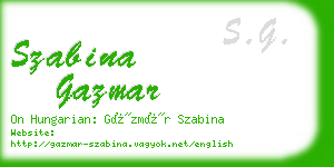 szabina gazmar business card